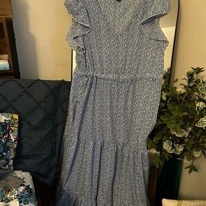 Blue Floral Women's Dress
